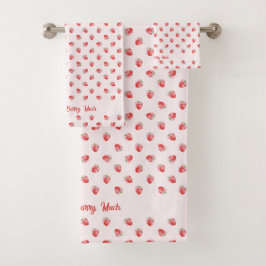 Fresa rosa pastel con toalla de patrón Bow