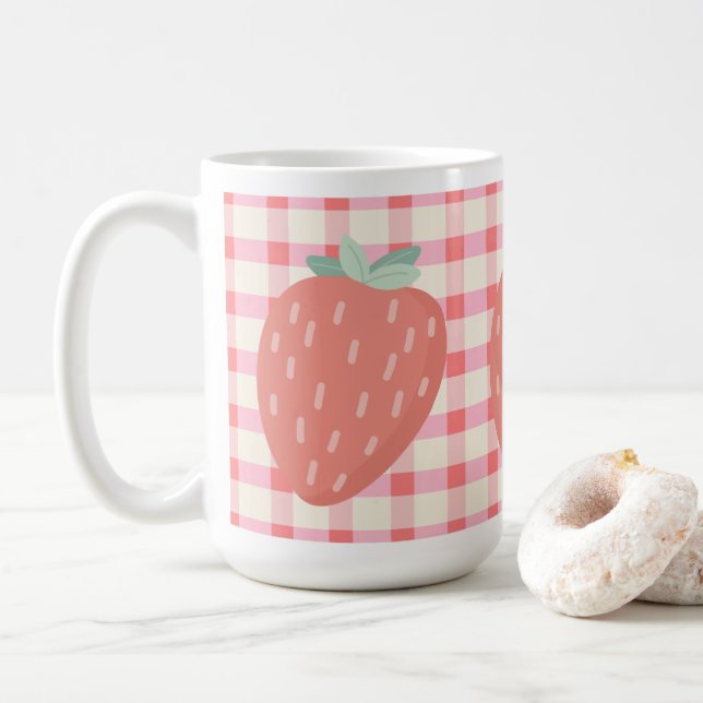 Fresa 🌸 taza de café 15 oz (Con donut)