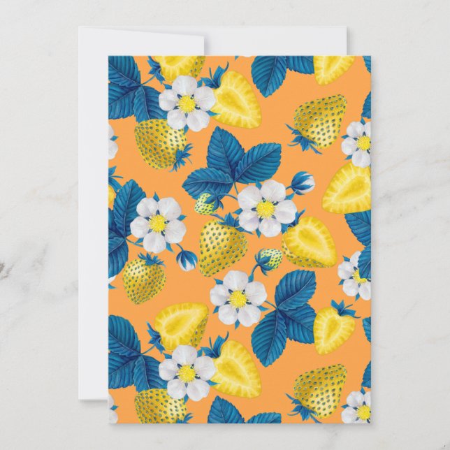 Fresas amarillas en naranja (Anverso)