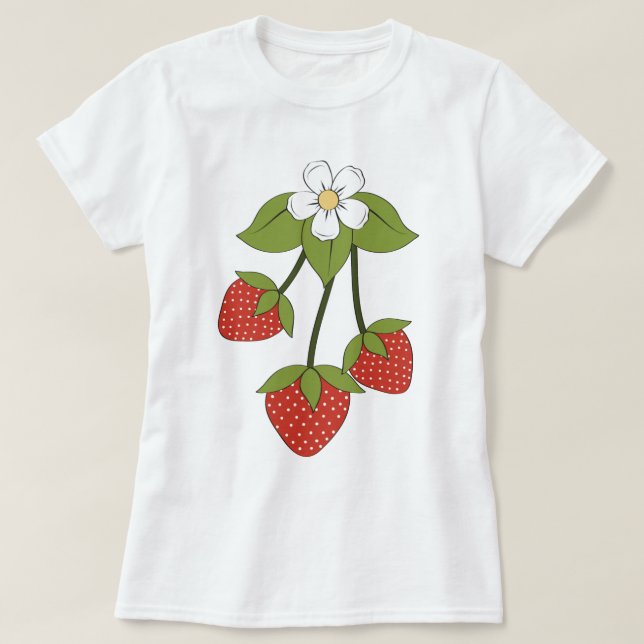 Fresas - Camiseta básica femenina (Diseño del anverso)