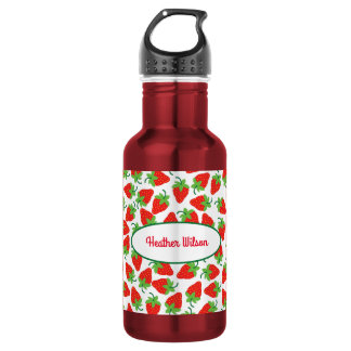 Fresas Cute Niños Botella de Agua con Nombre