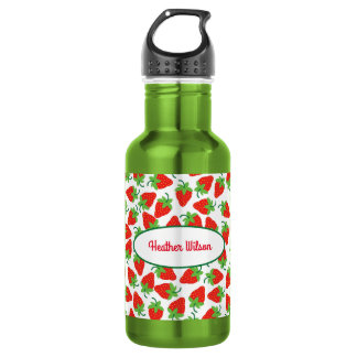 Fresas Cute Niños Botella de Agua con Nombre