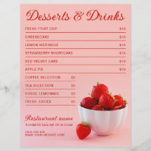 Fresas en el Menú de Postres del Restaurante Cafe 