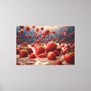Fresas En La Impresión De Lienzo Estirado Con Jara