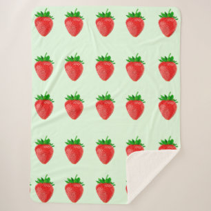 Fresas en la manta del Sherpa Verde