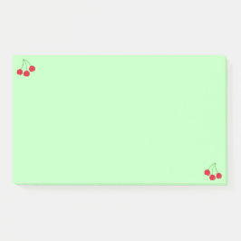 Fresas en notas verdes post-it®