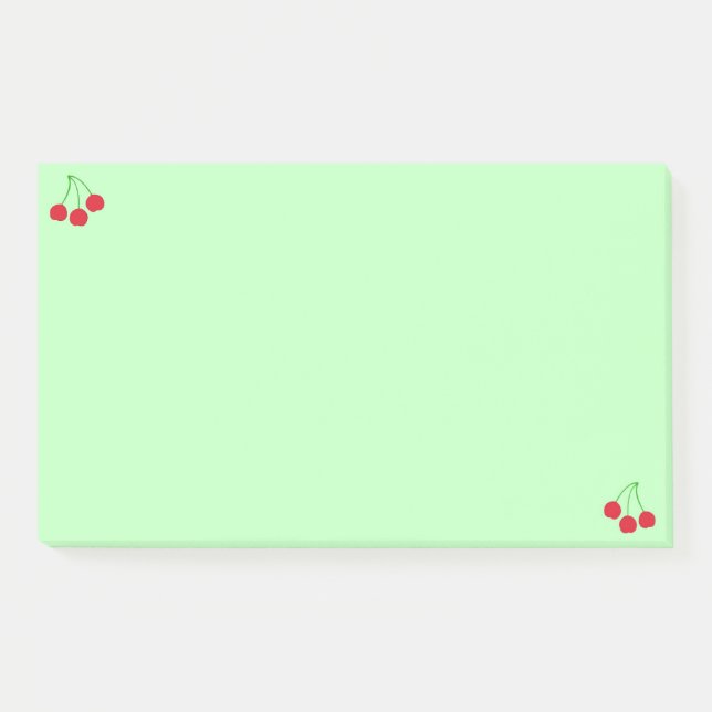 Fresas en notas verdes post-it® (Anverso)