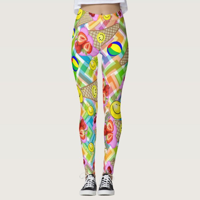 Fresas Heladas Cream Leggings (Anverso)