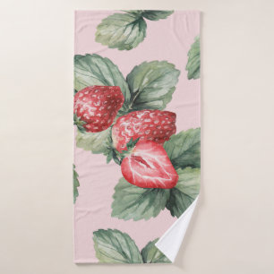 Fresas maduras para el verano: rosa acuarela
