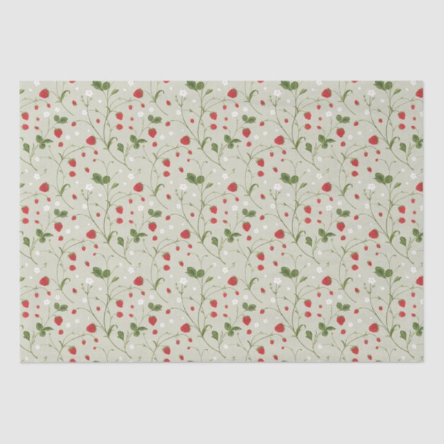 Fresas silvestres (gris cálido) - Papel de tejidos (Anverso)