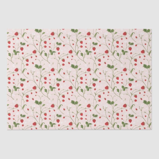 Fresas silvestres (lino) - Papel de tejidos (Anverso)