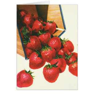 Fresas Vintage en Cesta, Frutas y Bayas Comestible