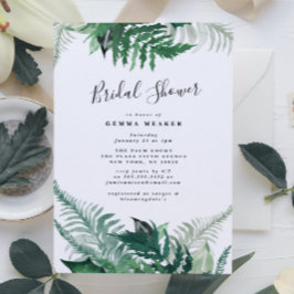 Fresca vegetación Moderna Ducha de Novias Invitaci