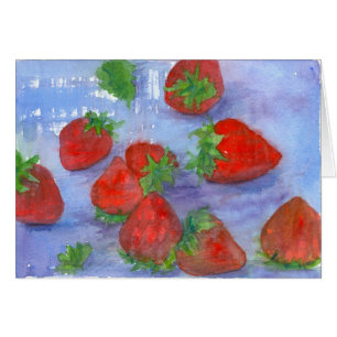 Frescas frescas Fresas Frutas Rojas Acuarela Art B