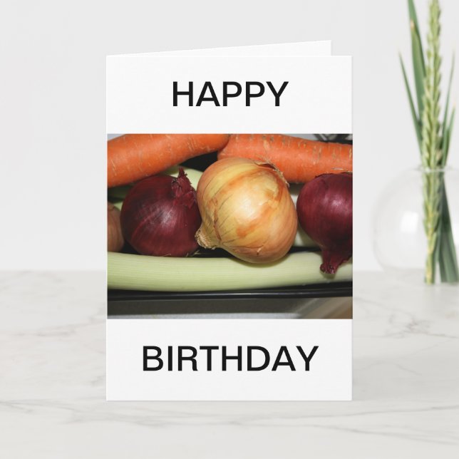 Frescas Verduras FELICES Tarjeta de cumpleaños (Anverso)