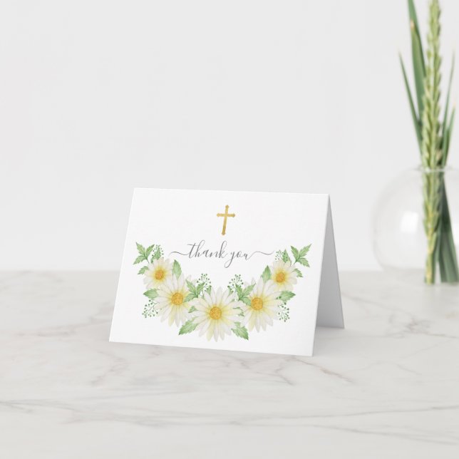 Fresco Daisy Gold Cross Gracias Nota (Anverso)