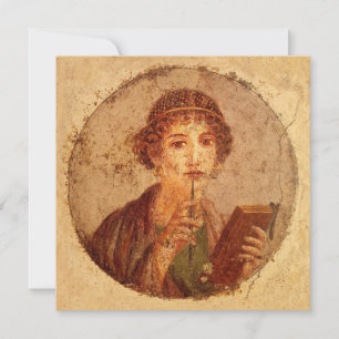 Fresco de Sappho en tarjeta Pompeya