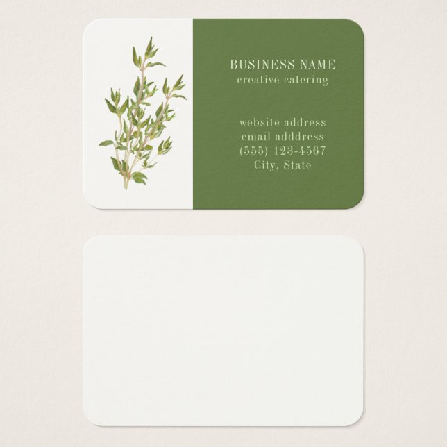 FRESCO THYME 3.5x2.5 Tarjeta de presentación II (Anverso y reverso)