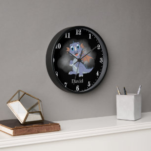 fresco unisex dragón añadir nombre niños Reloj gra