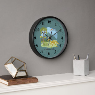fresco unisex niños dinosaurio Gran Reloj