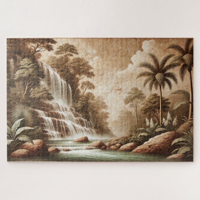 FRESCO WATERFALL JIGSAW PUZZLE - SERIE LANDSCAPE (Horizontal)