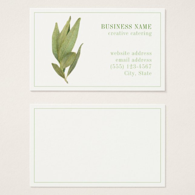 FRESH BAY LEAVES Oceana Business Card (Anverso y reverso)