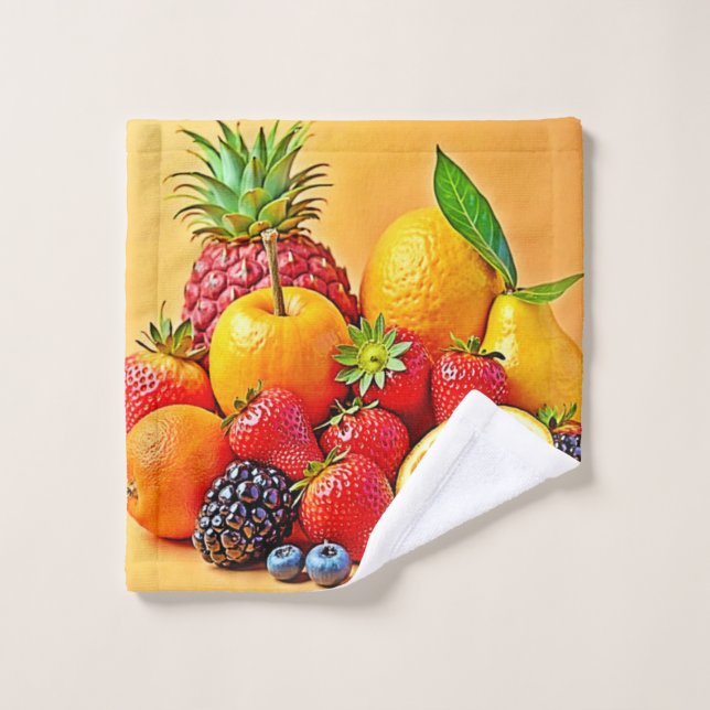 Fresh Bounty: Vibrant Fruit Harvest Design  (Toallita)