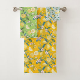 Fresh Lemon Floral Botanical Pattern 