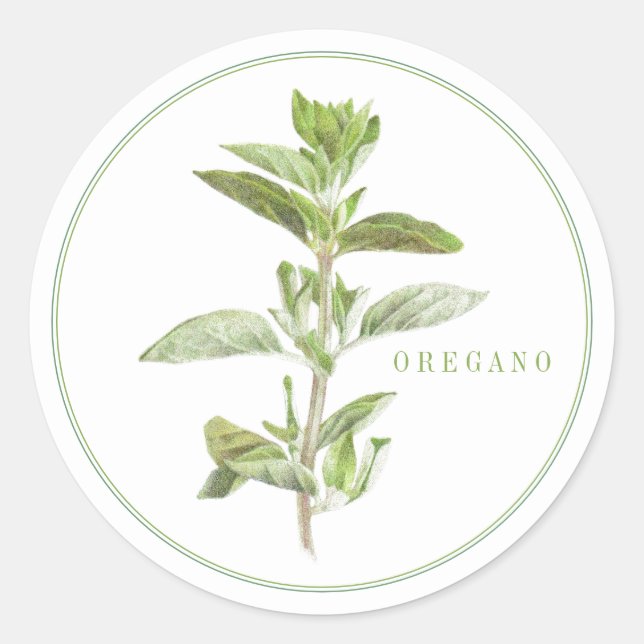FRESH OREGANO Grandes Pegatinas Redondos (Anverso)