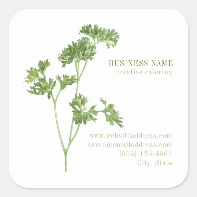 FRESH PARSLEY Biz ID Pegatinas cuadrados grandes (Anverso)