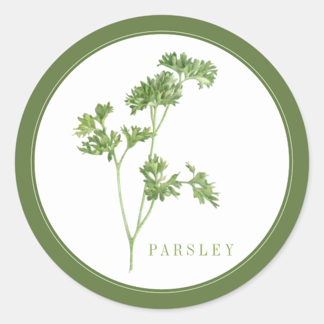 FRESH PARSLEY Grandes Pegatinas redondos (+texto)  (Anverso)