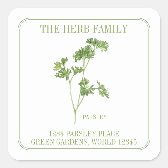 FRESH PARSLEY Pequeños Sellos para sobres de direc (Anverso)