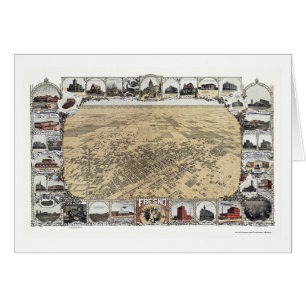 Fresno, mapa panorámico de CA - 1901