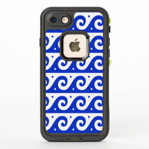 Fret griego, patrón de onda mediterránea, azul