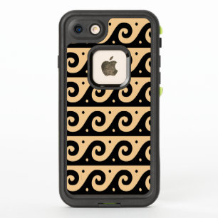 Fret griego, patrón de onda mediterránea, marrón