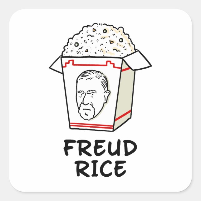 Freud Rice Philosophy Food Pun Pegatina (Anverso)