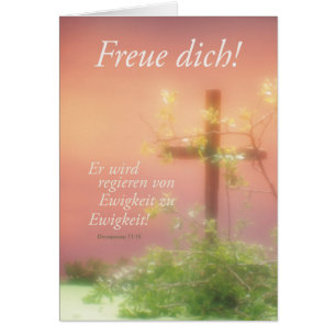 Freuen Ostern Kreuz y Pflanzen