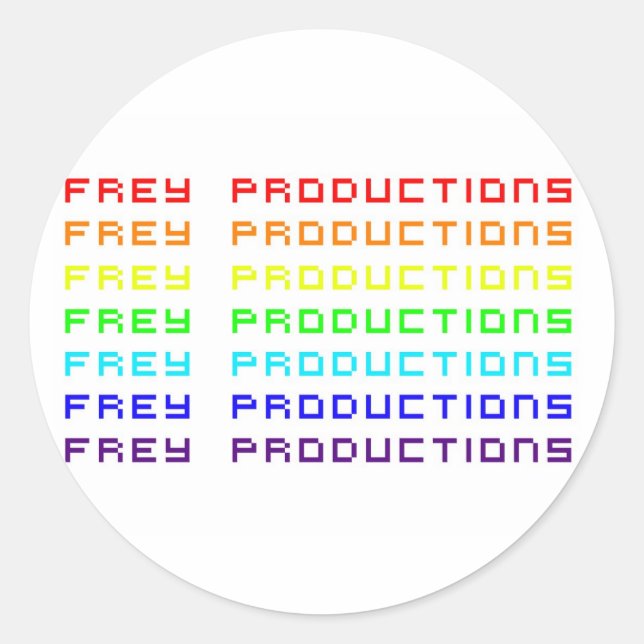Frey Productions Rainbow Letters Pegatina (Anverso)