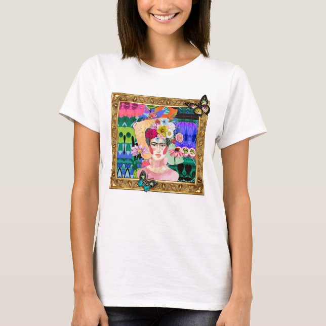 FRIDA recibe camisetas de arte originales enmarcad (Anverso)