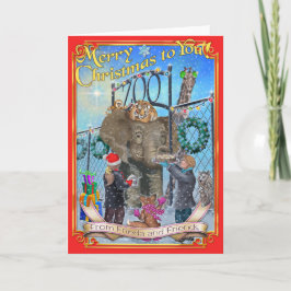 Frieda ata la tarjeta de Navidad 2016