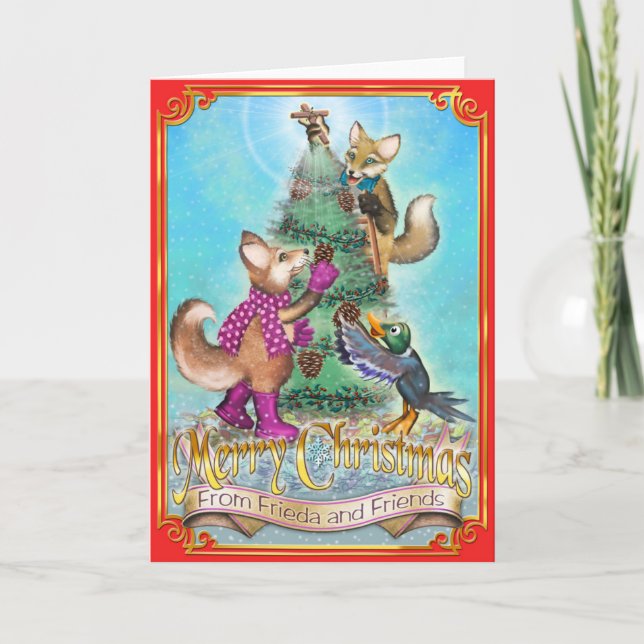 Frieda ata la tarjeta de Navidad - Frieda y Jack (Anverso)