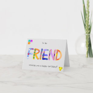 FRIEND Bold Tarjeta de felicitación de cumpleaños