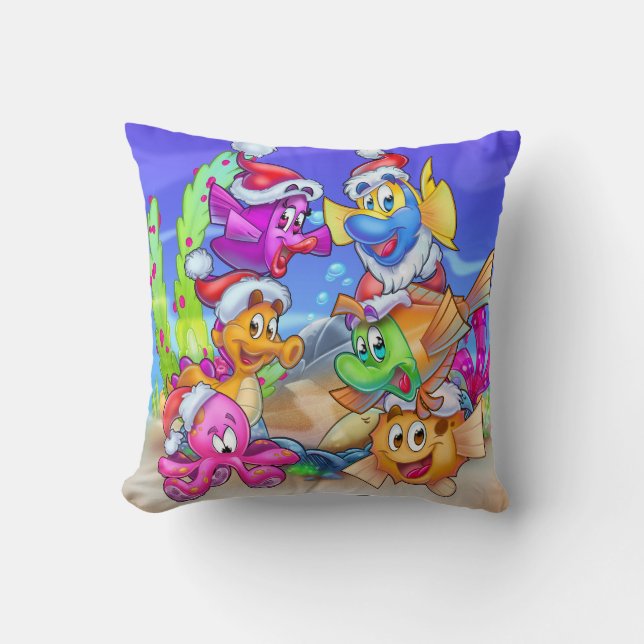 Friend Fish Navidades Cute personalizado almohada  (Anverso)