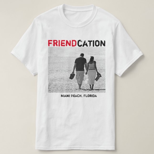 Friendcation añade la camiseta de la foto (Diseño del anverso)