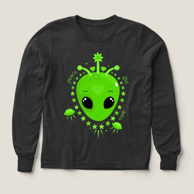 Friendly Alien Peace Hope Love Extraterrestrial (Diseño frontal)
