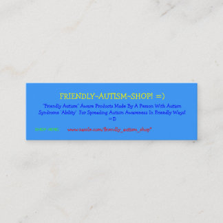 ¡Friendly~Autism~Shop! =) tarjetas de publicidad
