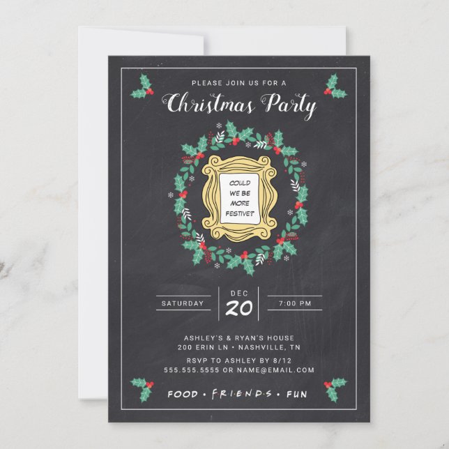 FRIENDS™ | Invitación a la fiesta de Navidad en pi (Anverso)