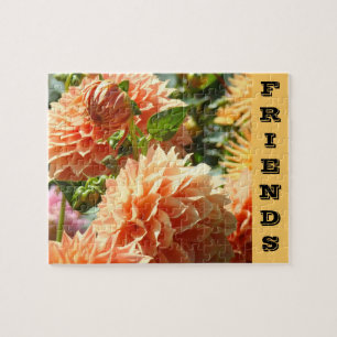 FRIENDS puzzles Orange Dahlia Flowers Floral