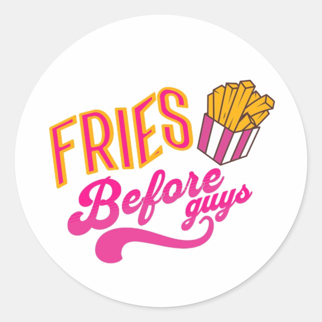 Fries antes de muchachos, Valentines, Pegatina de  (Anverso)