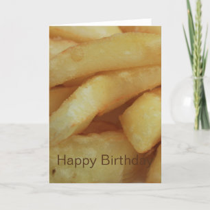 Fries/Chips francesas con tarjeta de cumpleaños fe